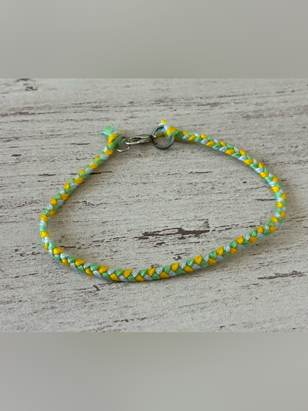 Kids Braided Friendship Bracelet - Yellow & Mint
